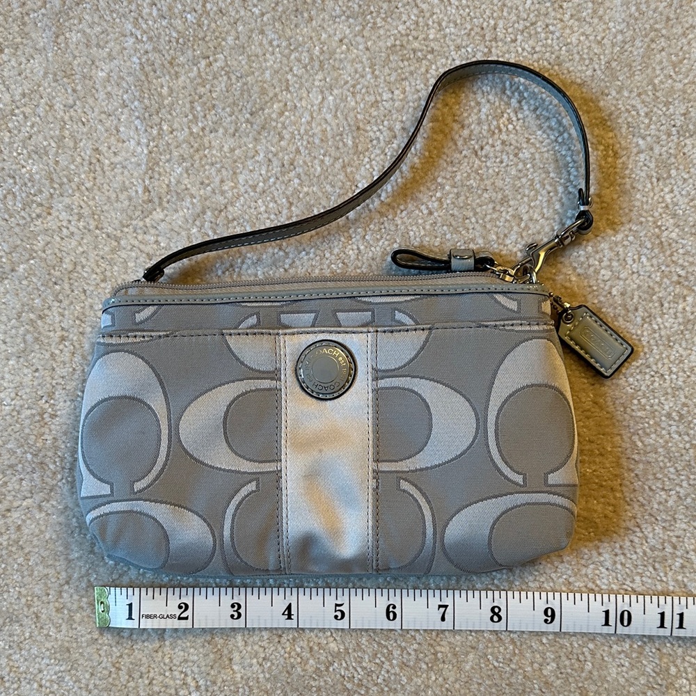 Coach Silver and Gray Wristlet